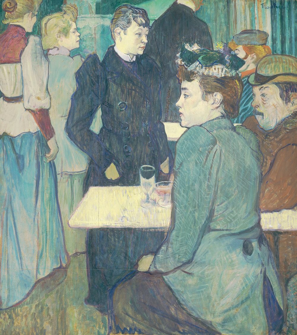 A Corner of the Moulin de la Galette (1892) painting in high resolution by Henri de Toulouse–Lautrec.  