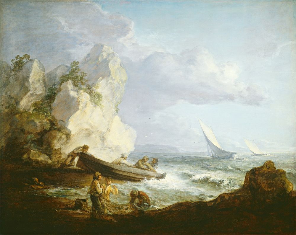 Seashore with Fishermen (ca. 1781&ndash;1782) by Thomas Gainsborough.  