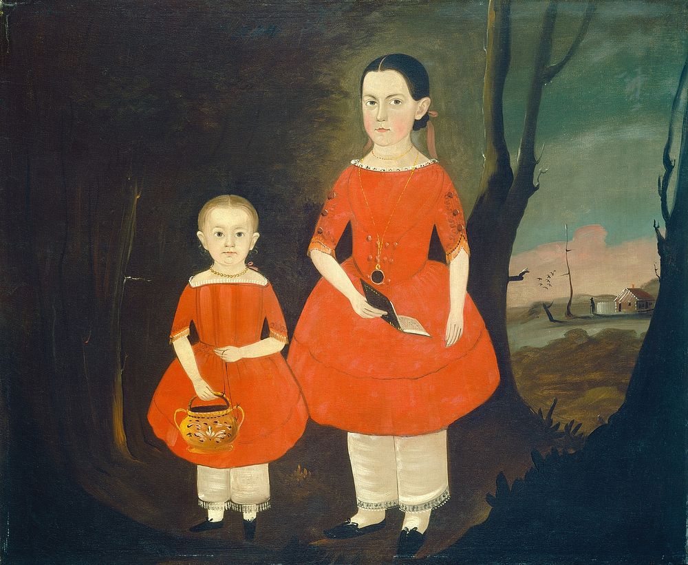 Sisters in Red (c. 1840/1850) by Sturtevant J. Hamblin. 
