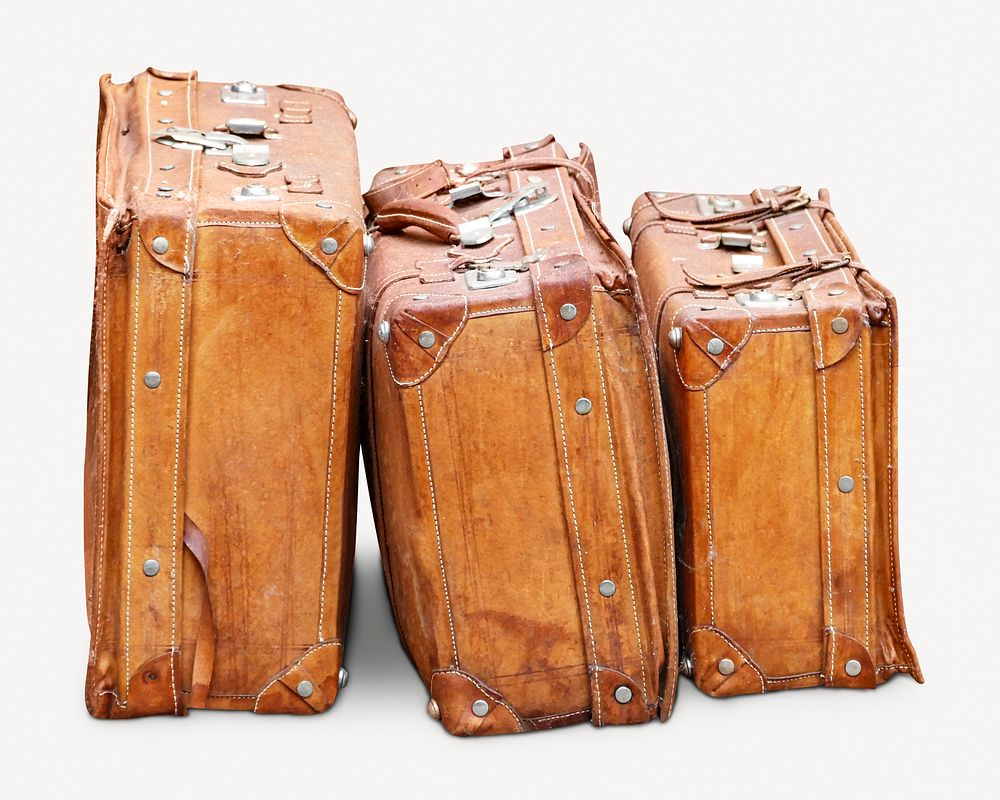 Vintage luggages collage element  psd