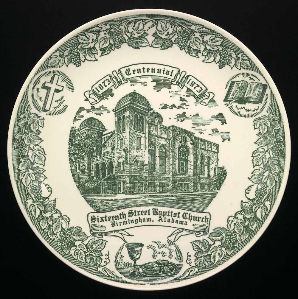 Ceramic plate commemorating the Centennial of the 16th Street Baptist Church