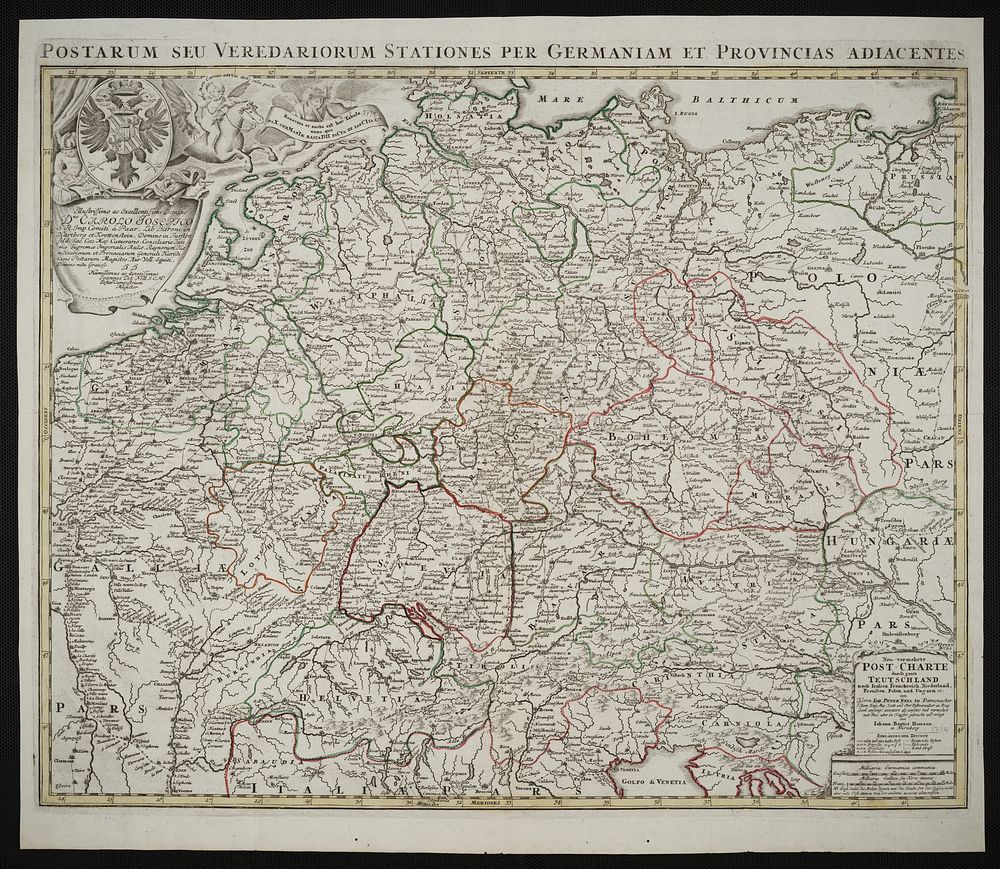 Postal map of German region in color