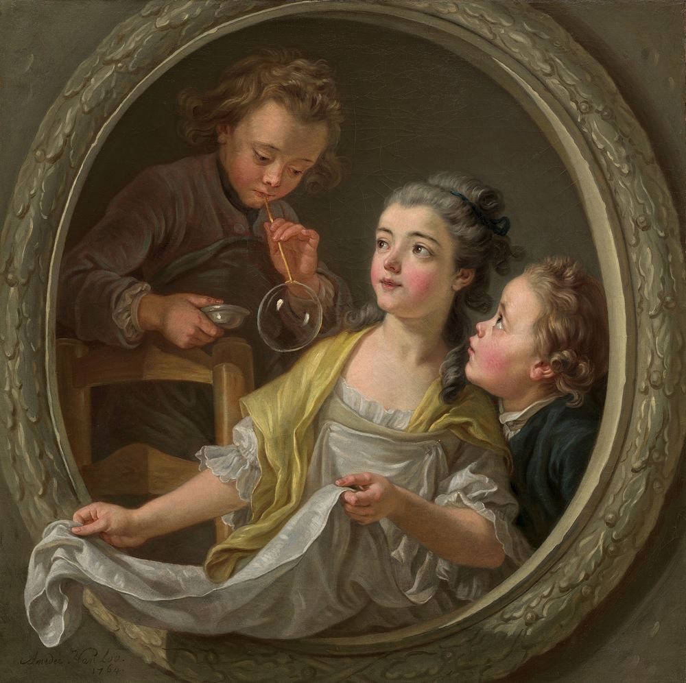 Soap Bubbles (1764) by Charles Am&eacute;d&eacute;e Philippe Van Loo.  