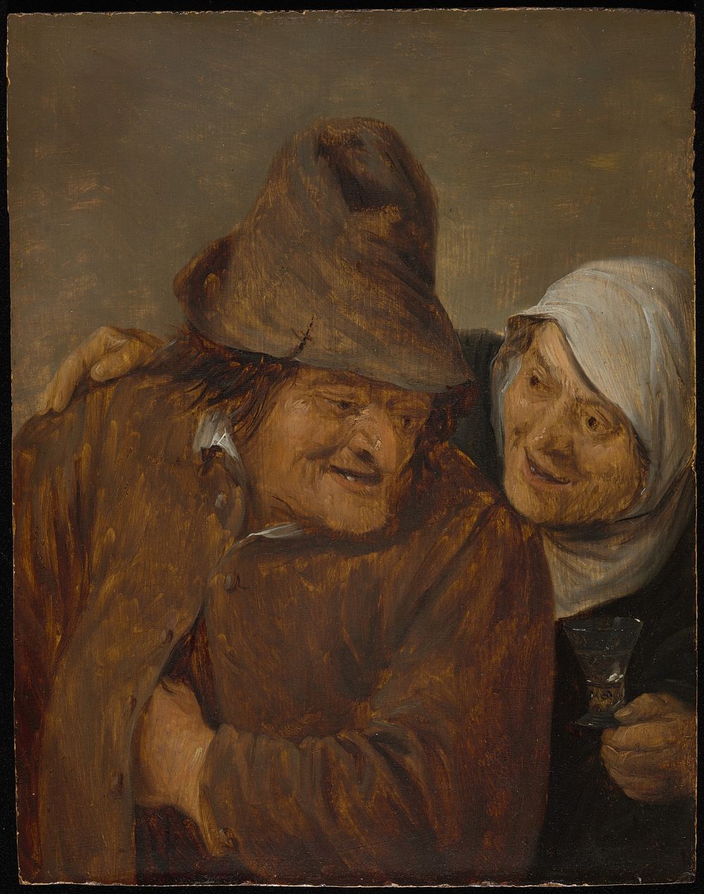 Two Peasants with a Glass of Wine (ca. 1645) by David Teniers the Younger.  