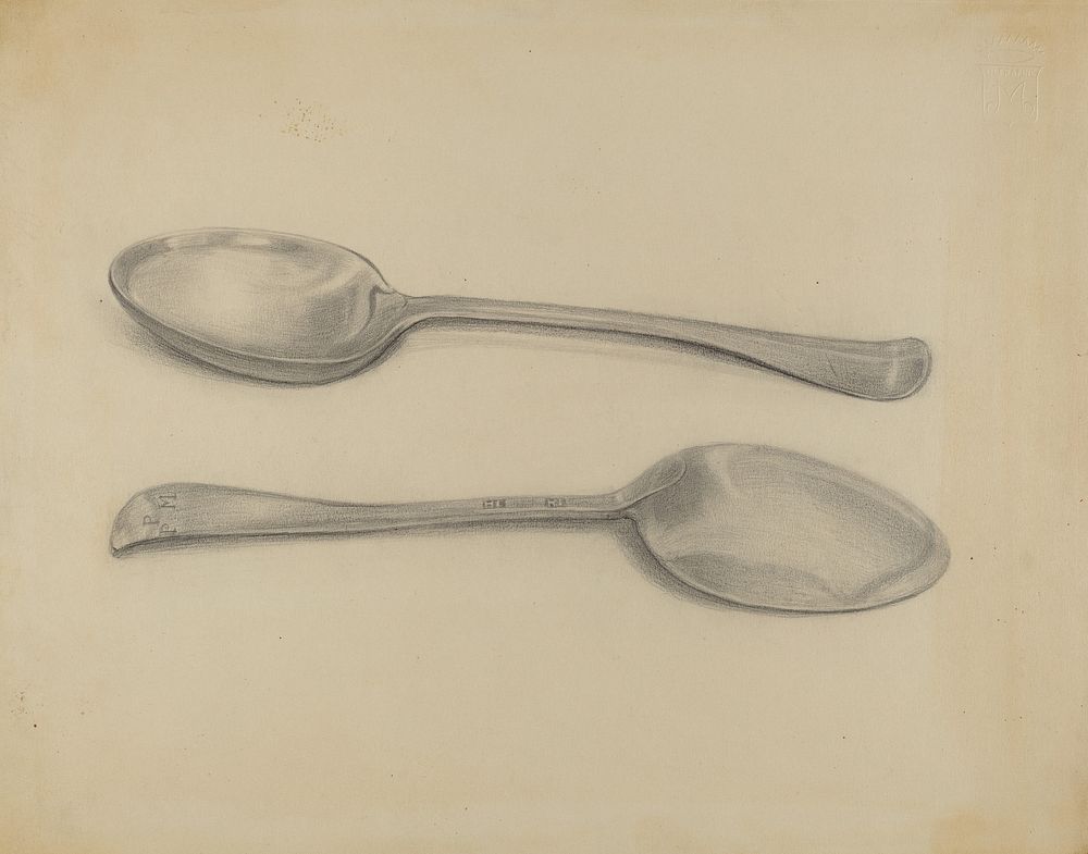 Two Silver Soup Spoons (ca.1936) by Nicholas Zupa.  