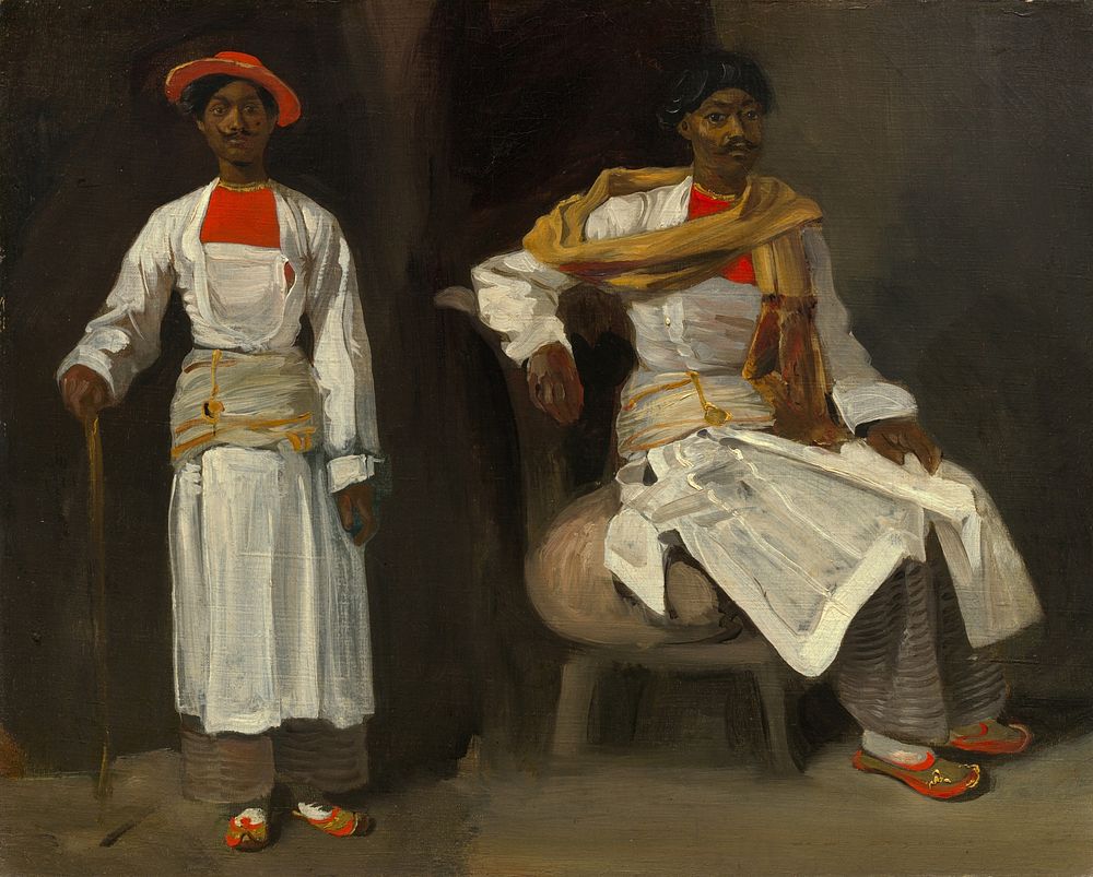 Two Studies of an Indian from Calcutta, Seated and Standing (ca. 1823–1824) by Eugène Delacroix.  