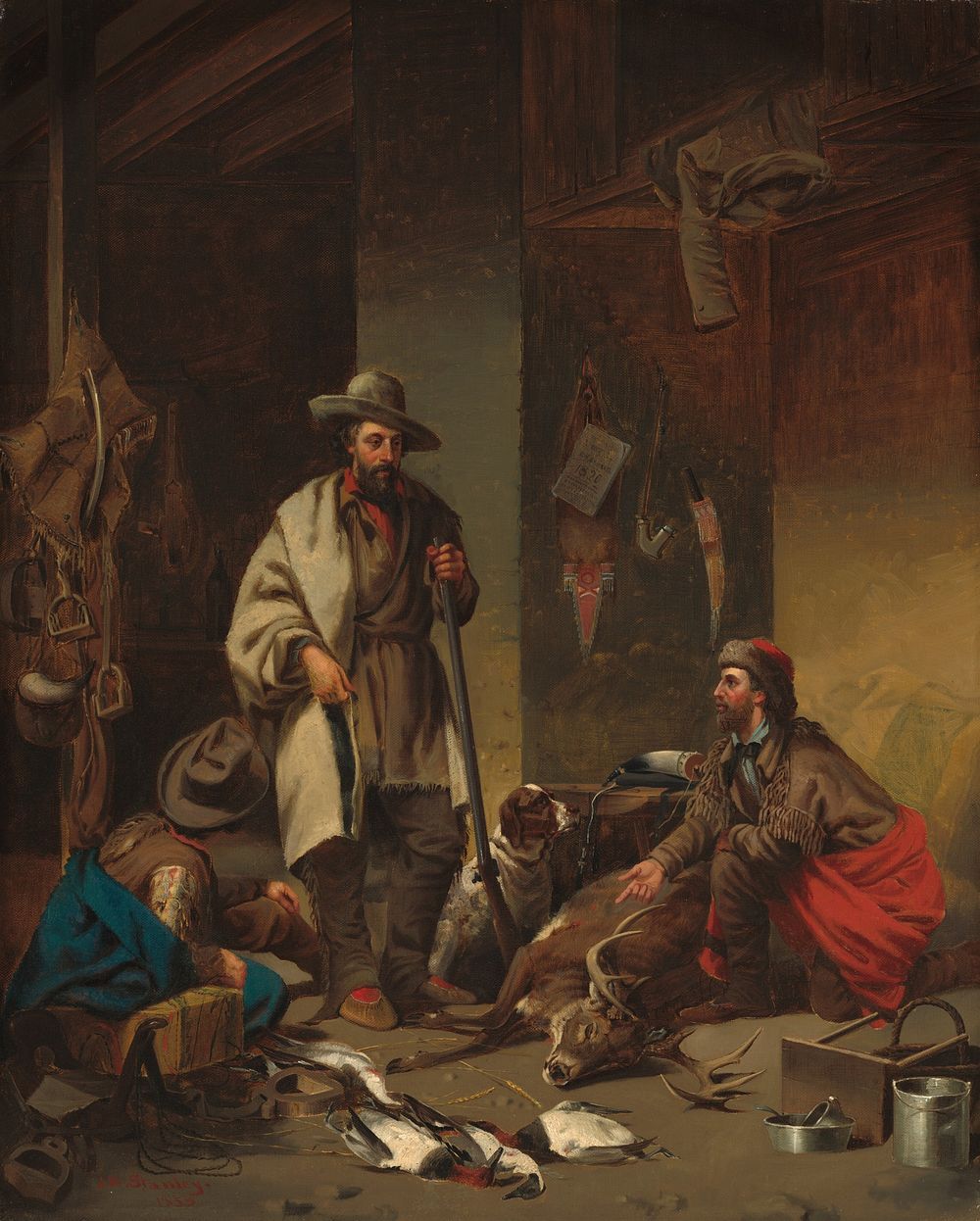 The Trapper's Cabin (1858) by John Mix Stanley.  