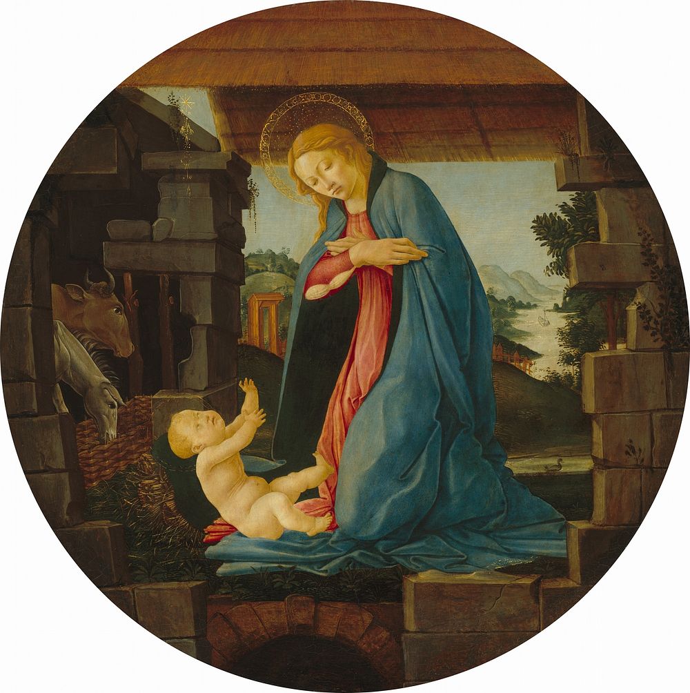 Sandro Botticelli's The Virgin Adoring the Child (1480&ndash;1490). 
