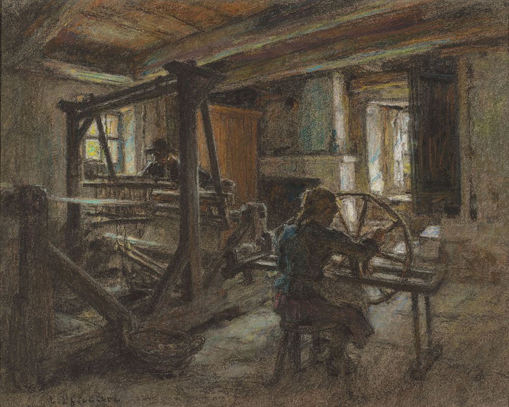 The Weaver's Cottage (ca. 1903) by L&eacute;on Augustin Lhermitte.  
