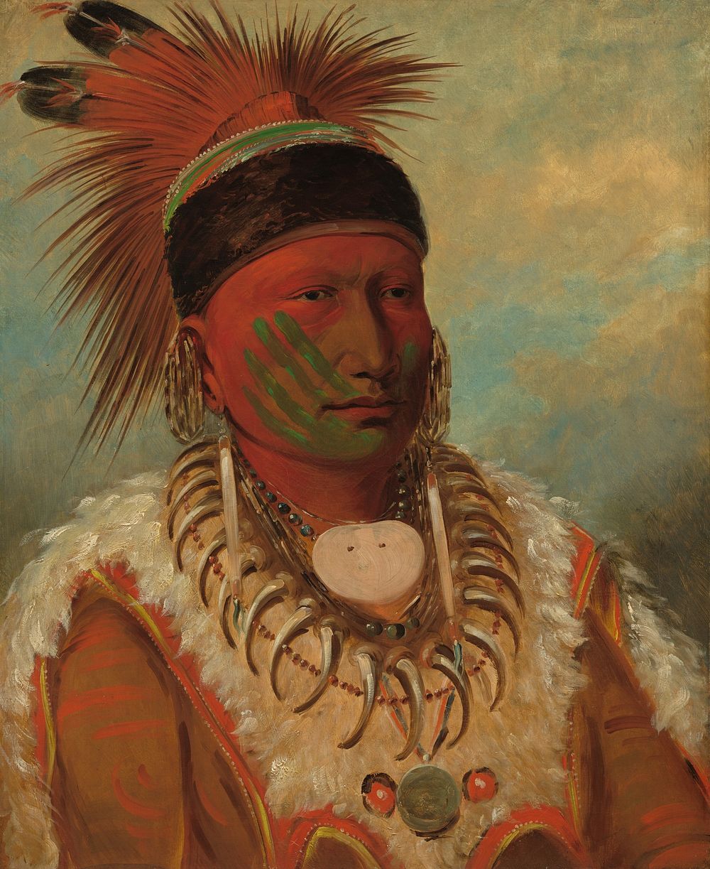 The White Cloud, Head Chief of the Iowas (1844/1845) by George Catlin.  