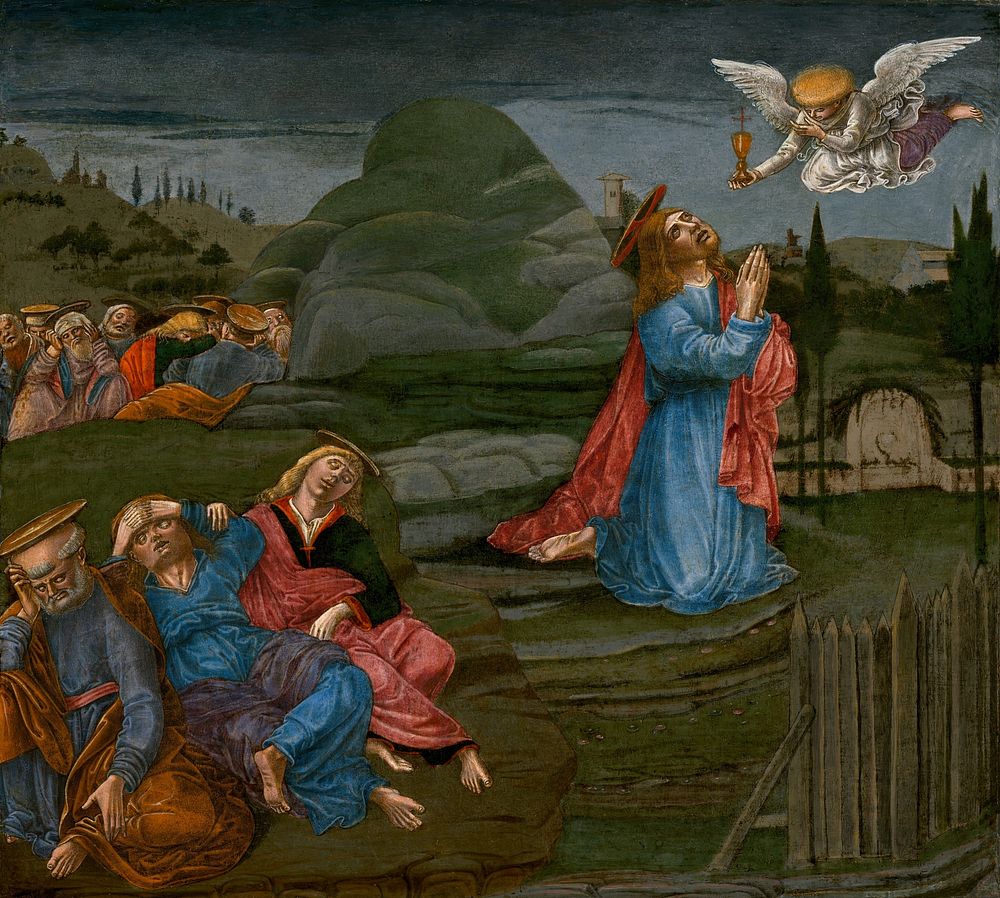 The Agony in the Garden (ca. 1491) by Benvenuto di Giovanni.  