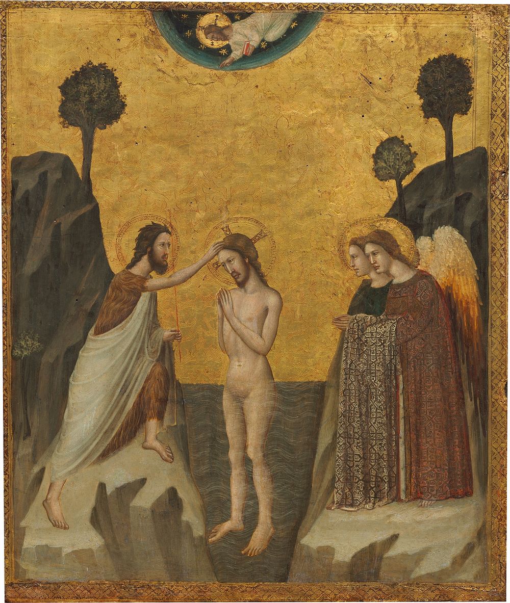 The Baptism of Christ (ca. 1335) by Giovanni Baronzio.  