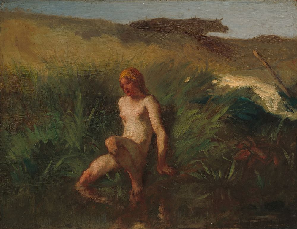 The Bather (1846/1848) by Jean-François Millet .  