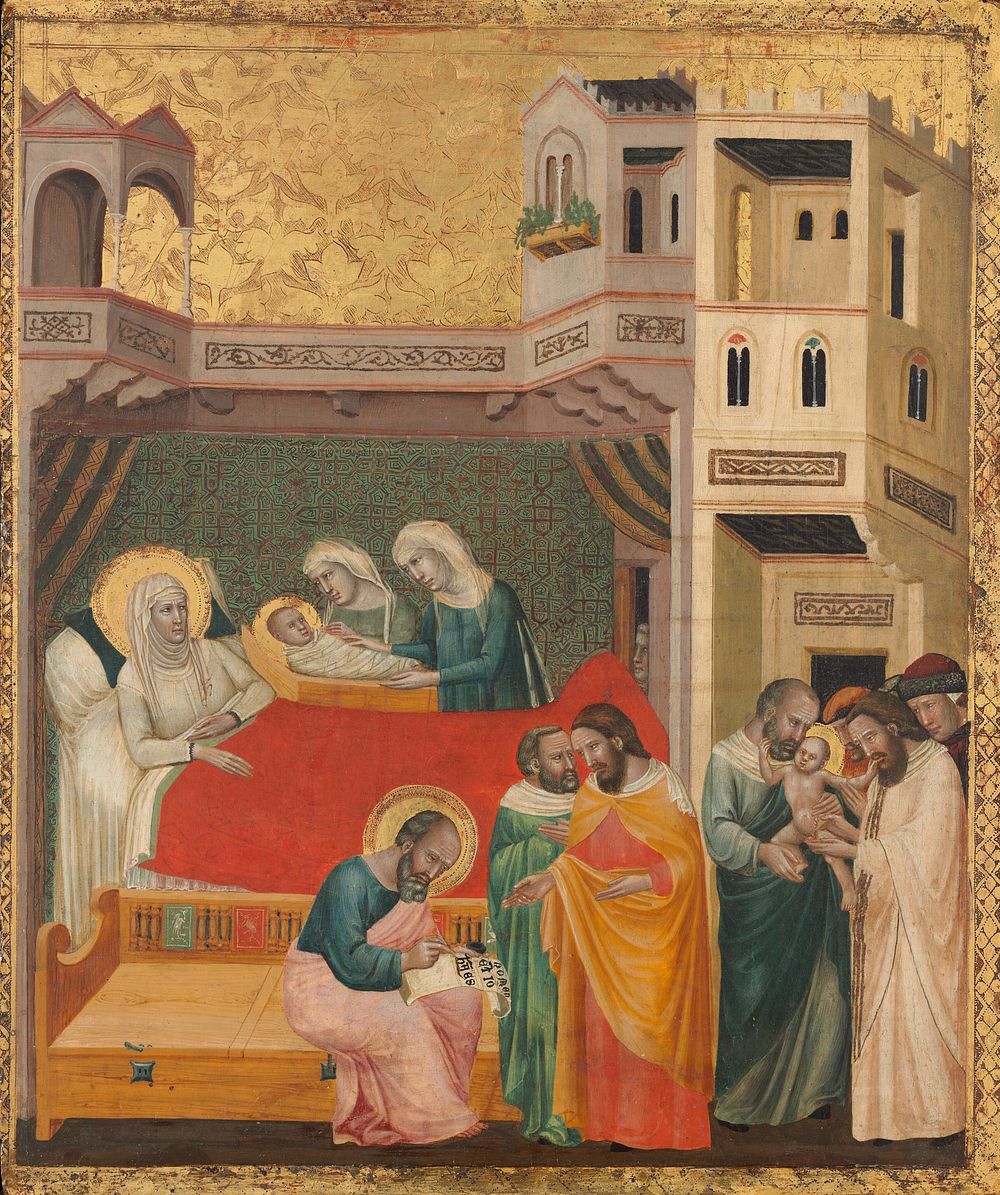 The Birth, Naming, and Circumcision of Saint John the Baptist (ca. 1335) by Giovanni Baronzio.  