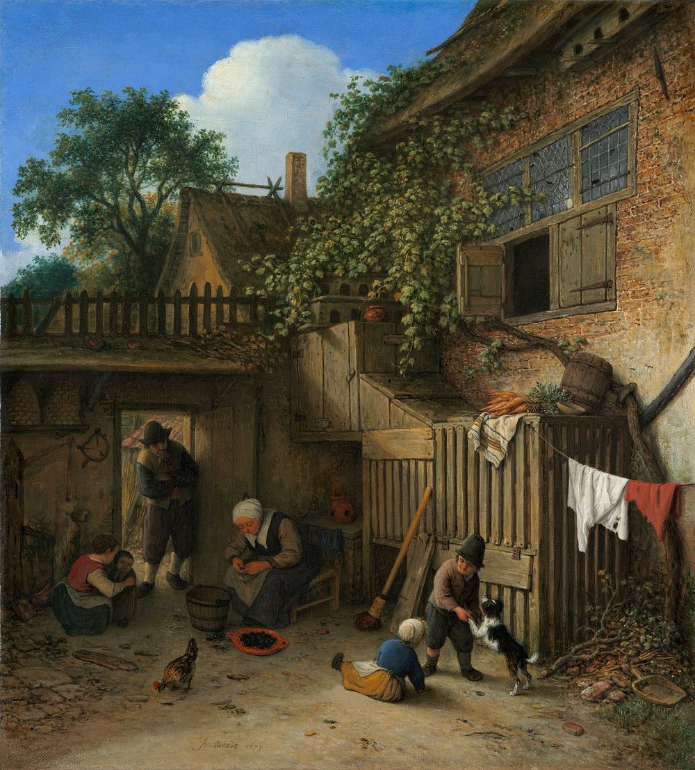 The Cottage Dooryard (1673) by Adriaen van Ostade.  