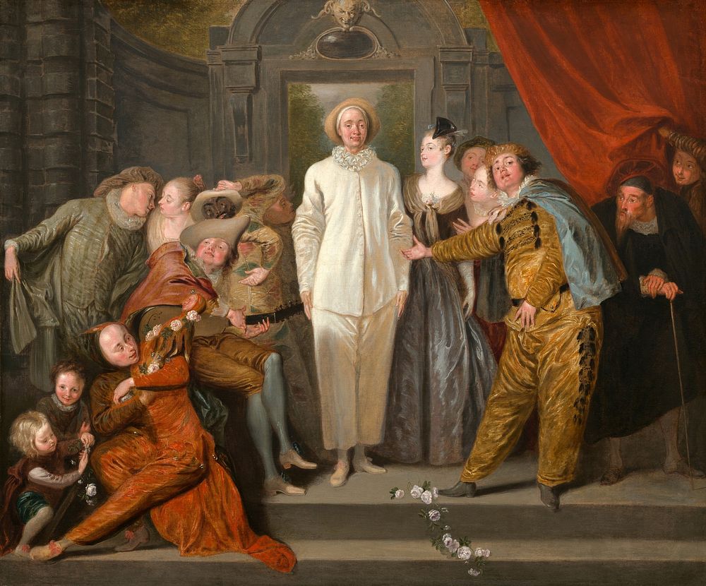 The Italian Comedians (ca. 1720) by Antoine Watteau.  