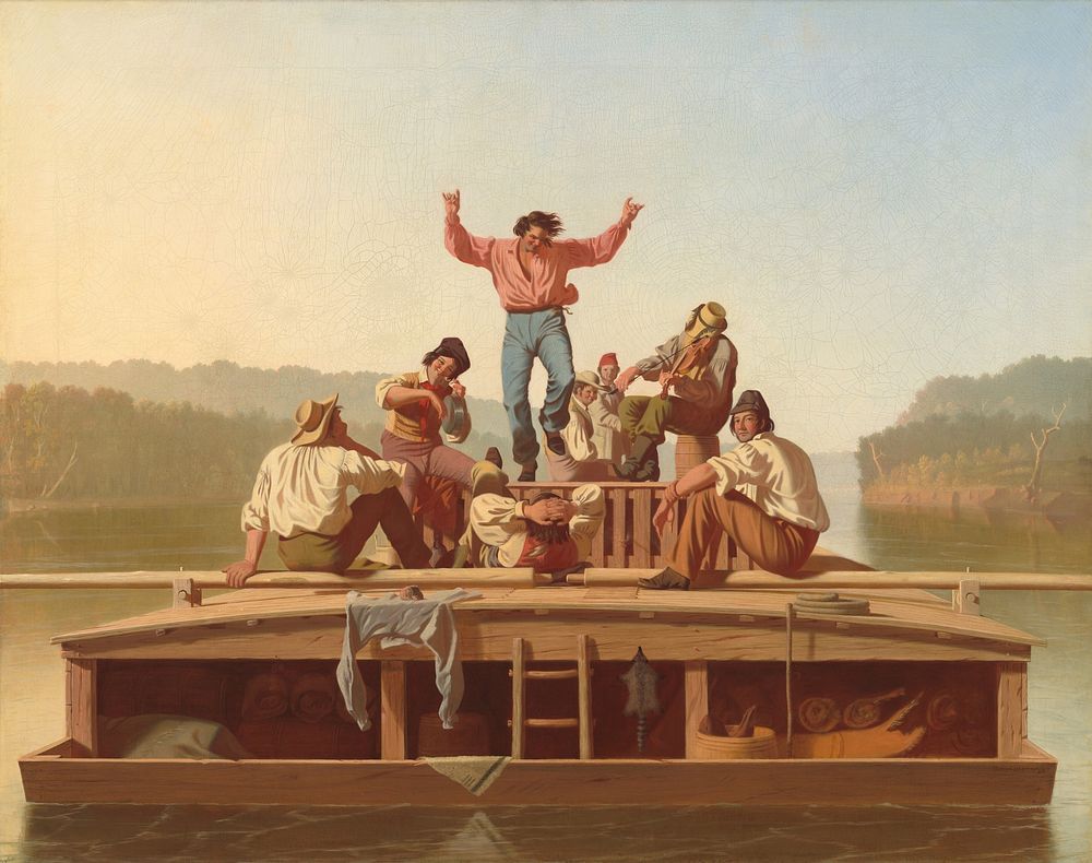 The Jolly Flatboatmen (1846) byGeorge Caleb Bingham.  