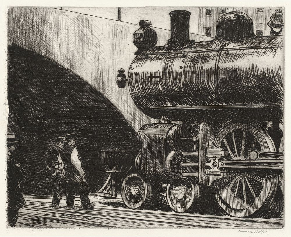 The Locomotive (1923) by Edward Hopper.  