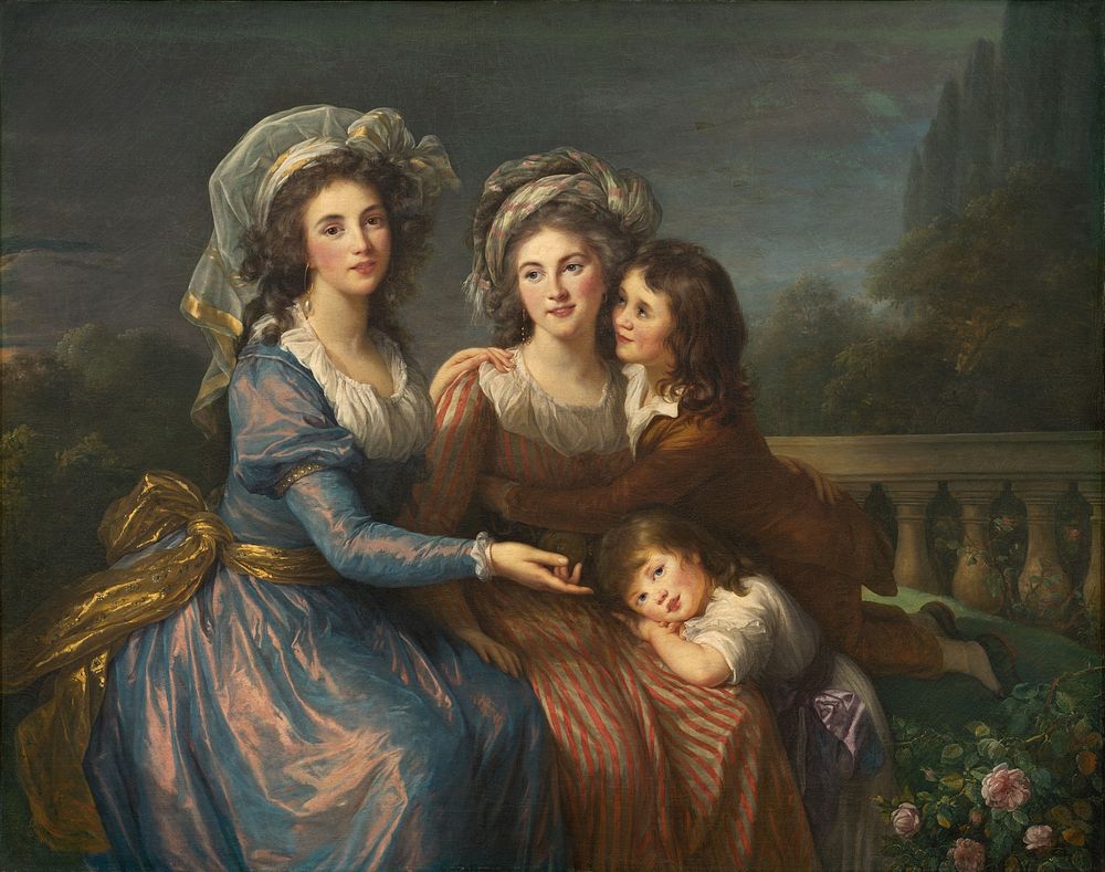 The Marquise de Pezay, and the Marquise de Roug&eacute; with Her Sons Alexis and Adrien (1787) by &Eacute;lisabeth Louise…
