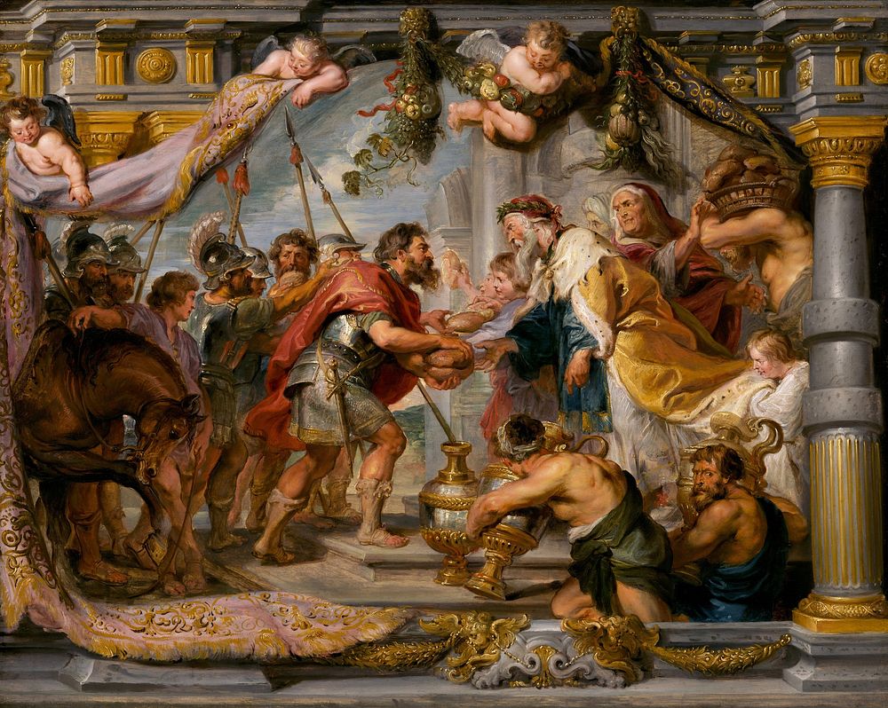 The Meeting of Abraham and Melchizedek (ca. 1626) by Sir Peter Paul Rubens.  