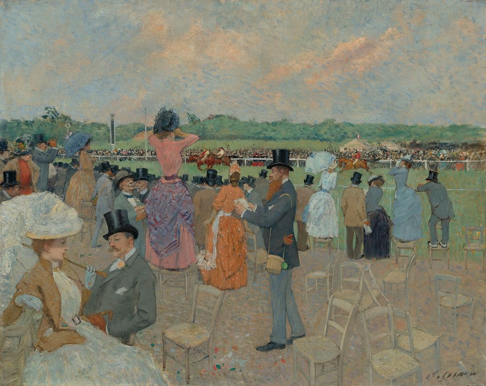 The Races at Longchamp (ca. 1891) by Jean Louis Forain.  