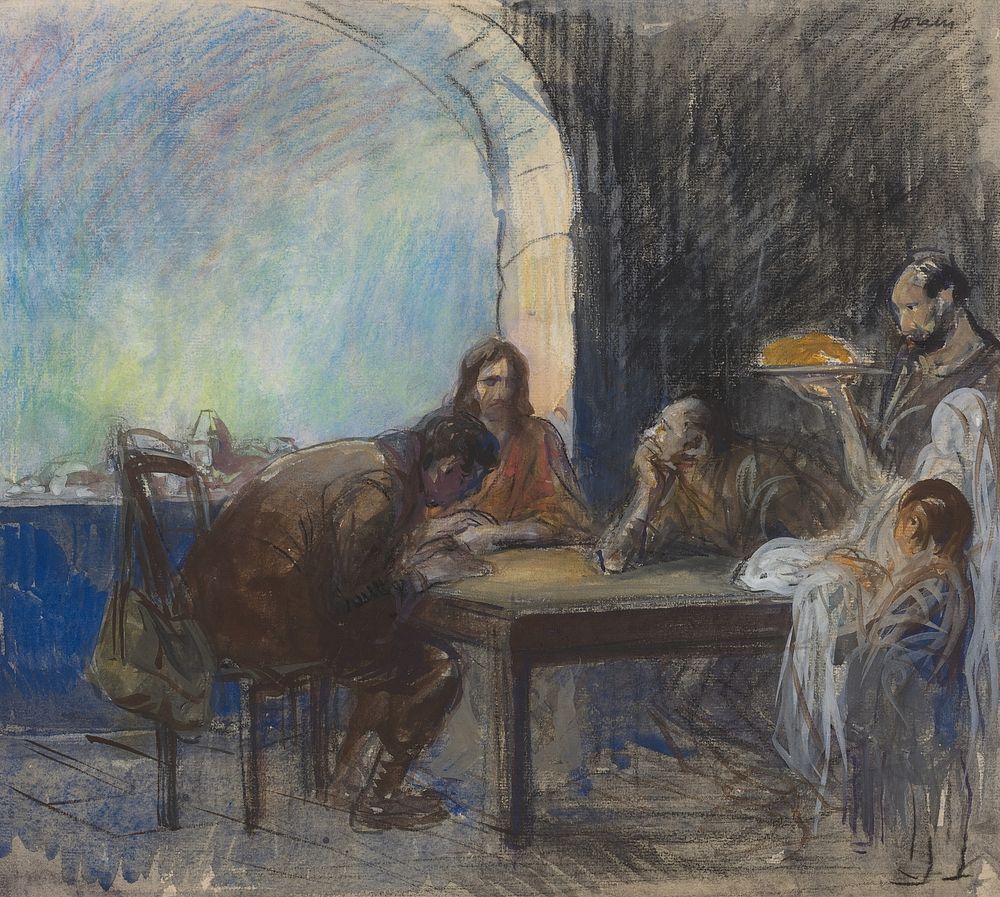 The Supper at Emmaus, possibly (ca. 1912–1913) by Jean–Louis Forain.  