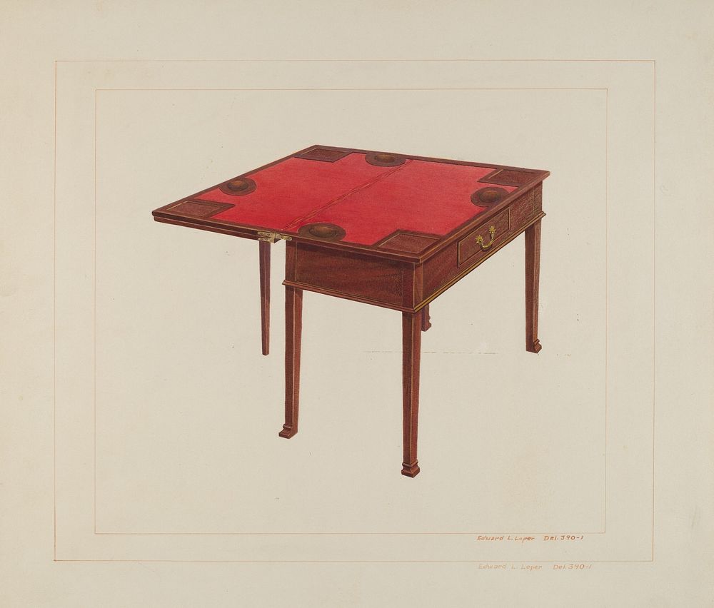Three Leaf Gaming Table (c. 1938) by Edward L. Loper.  