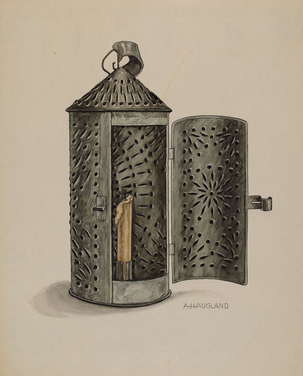 Tin Lantern (ca.1937) by Augustine Haugland.  