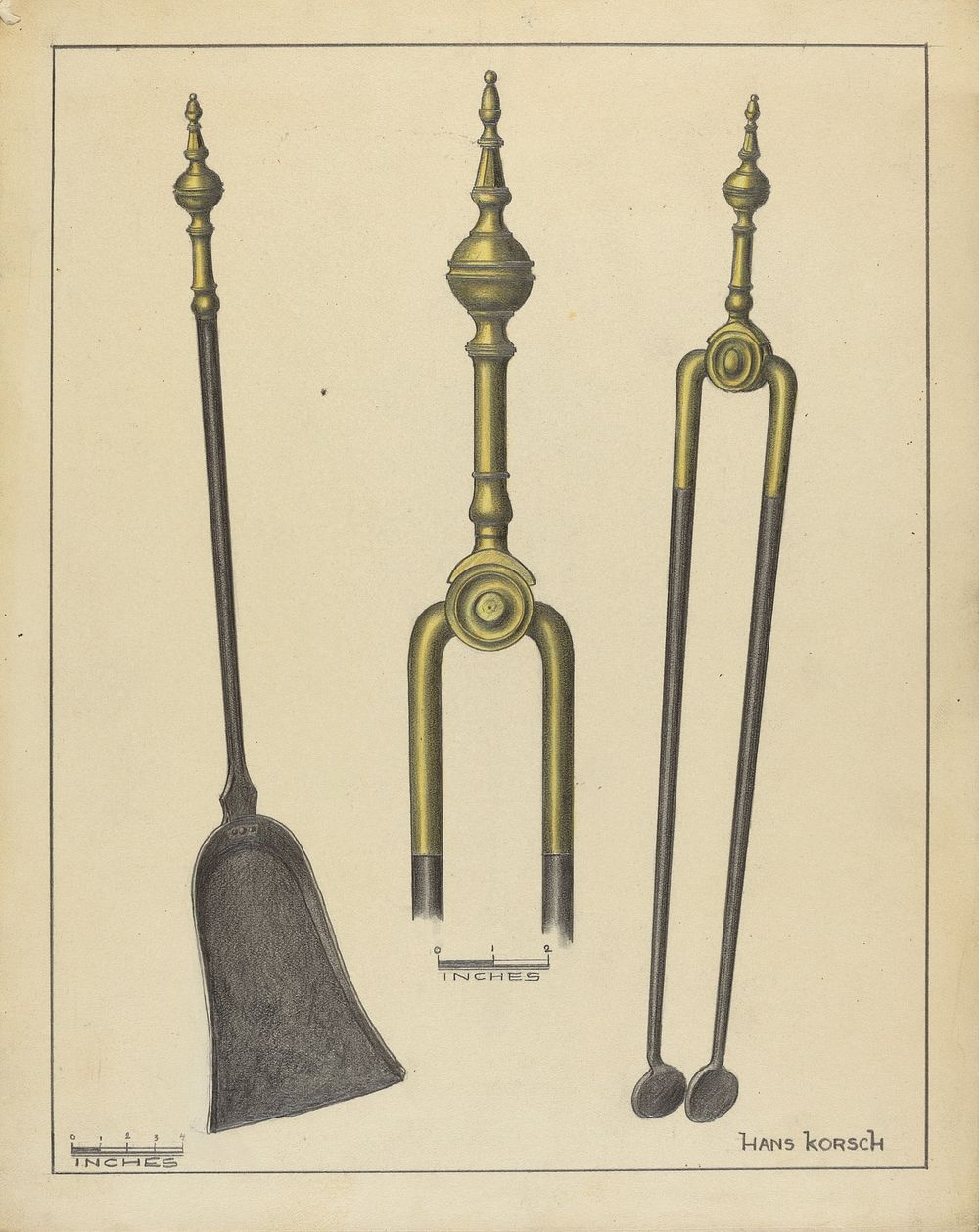 Tongs and Shovel (ca.1939) by Hans Korsch.  