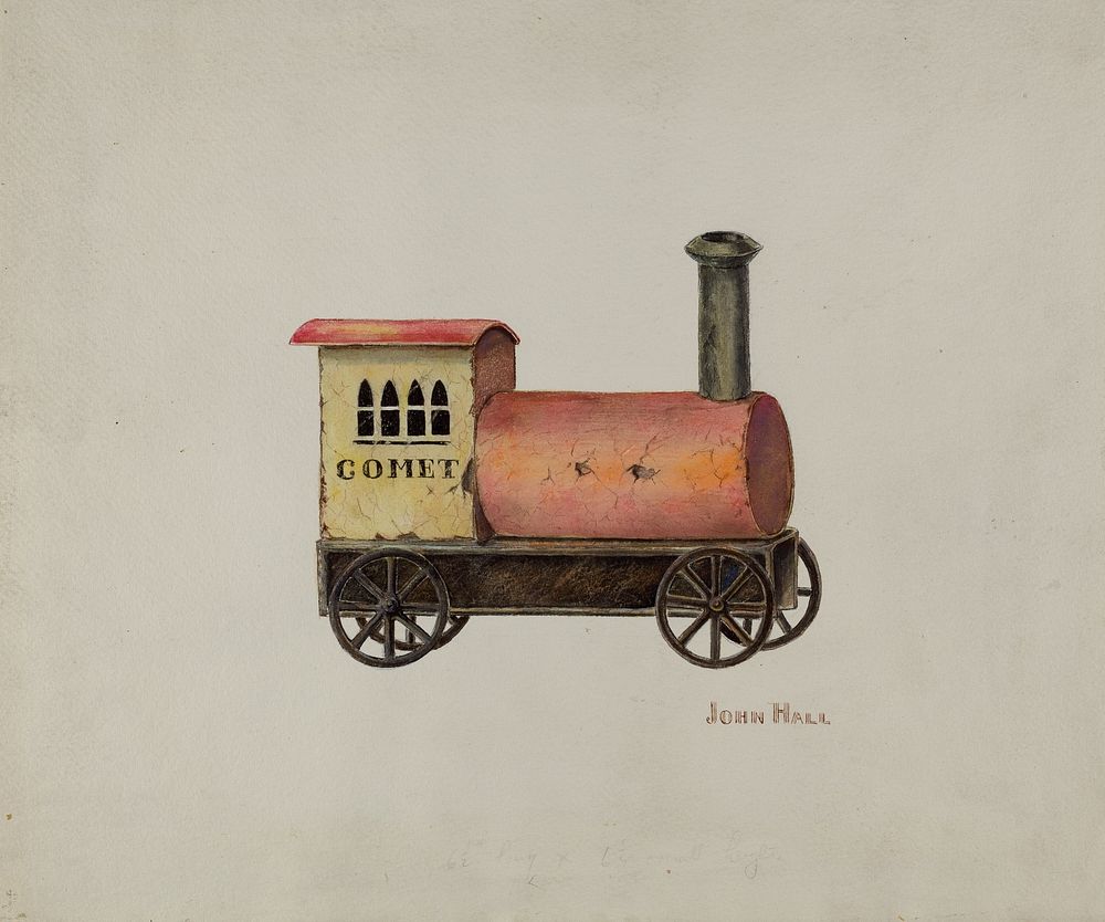 Toy Locomotive (ca.1941) by John Hall.  