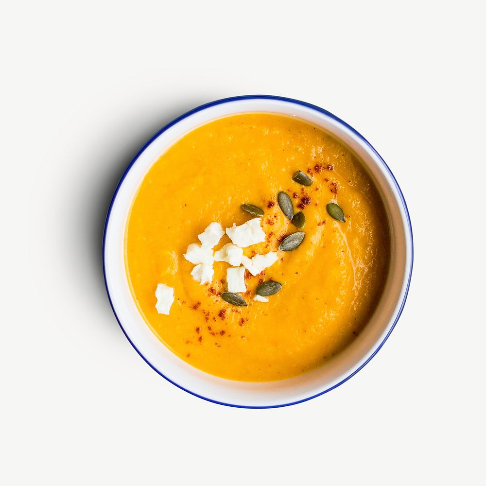 Squash soup  collage element psd