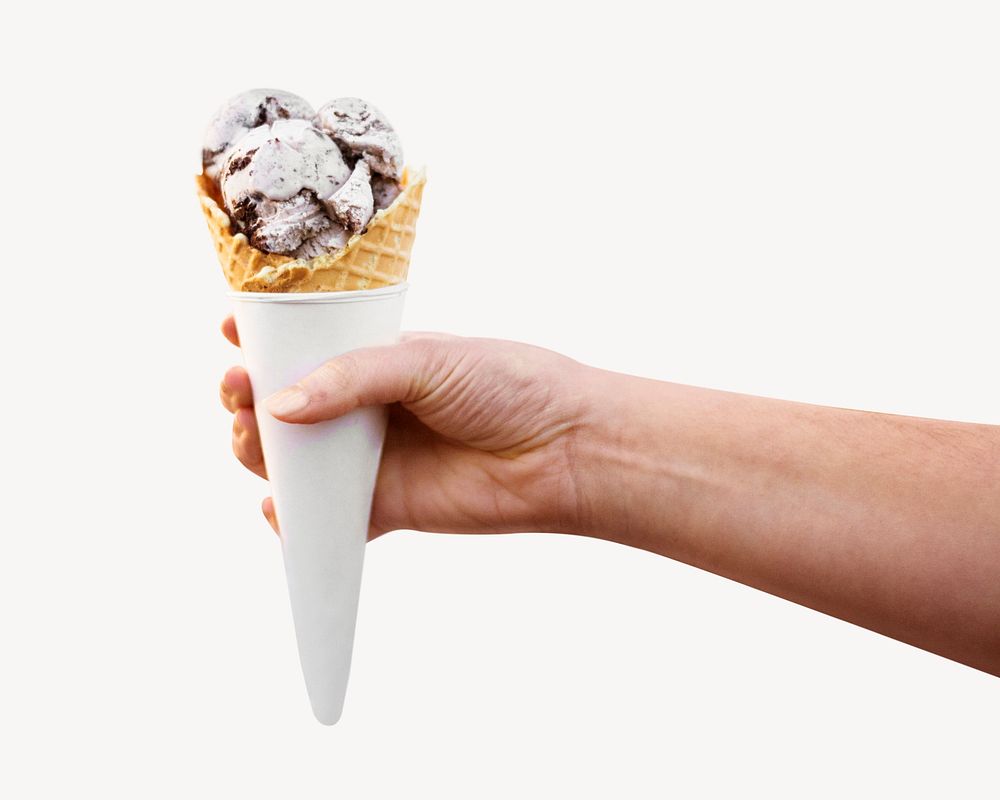 Ice cream  cone collage element psd