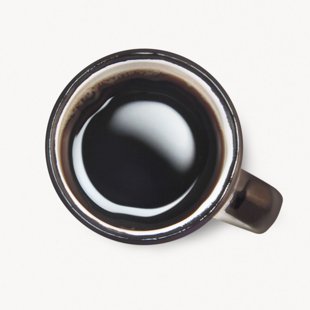 Black coffee  isolated on off white design 
