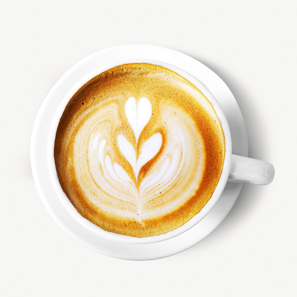 Latte art collage element psd