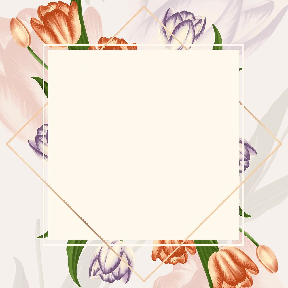 Aesthetic floral frame, spring design