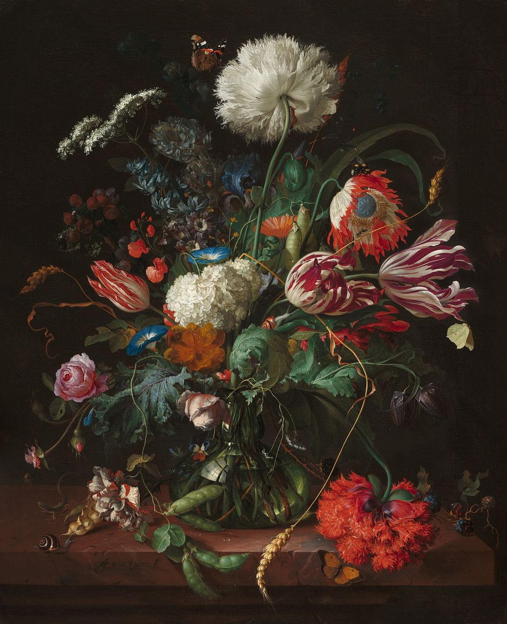 Vase of Flowers (ca. 1660) by Jan Davidsz de Heem.  