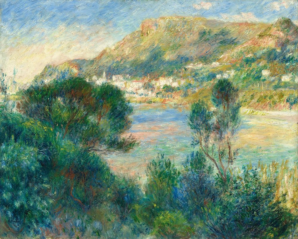 Pierre-Auguste Renoir's View of Monte Carlo from Cap Martin (c. 1884) painting in high resolution 