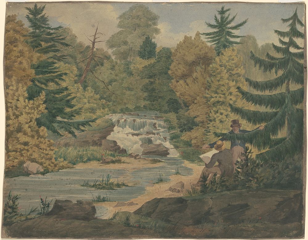 View of the Second Falls on the Sawkill River (ca. 1840) by John Rubens Smithใ  