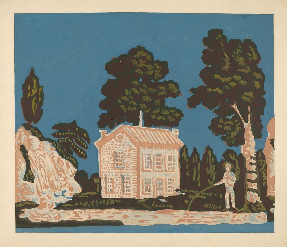 Wallpaper for Bandbox Covering (c. 1937) by Albert Levone.  