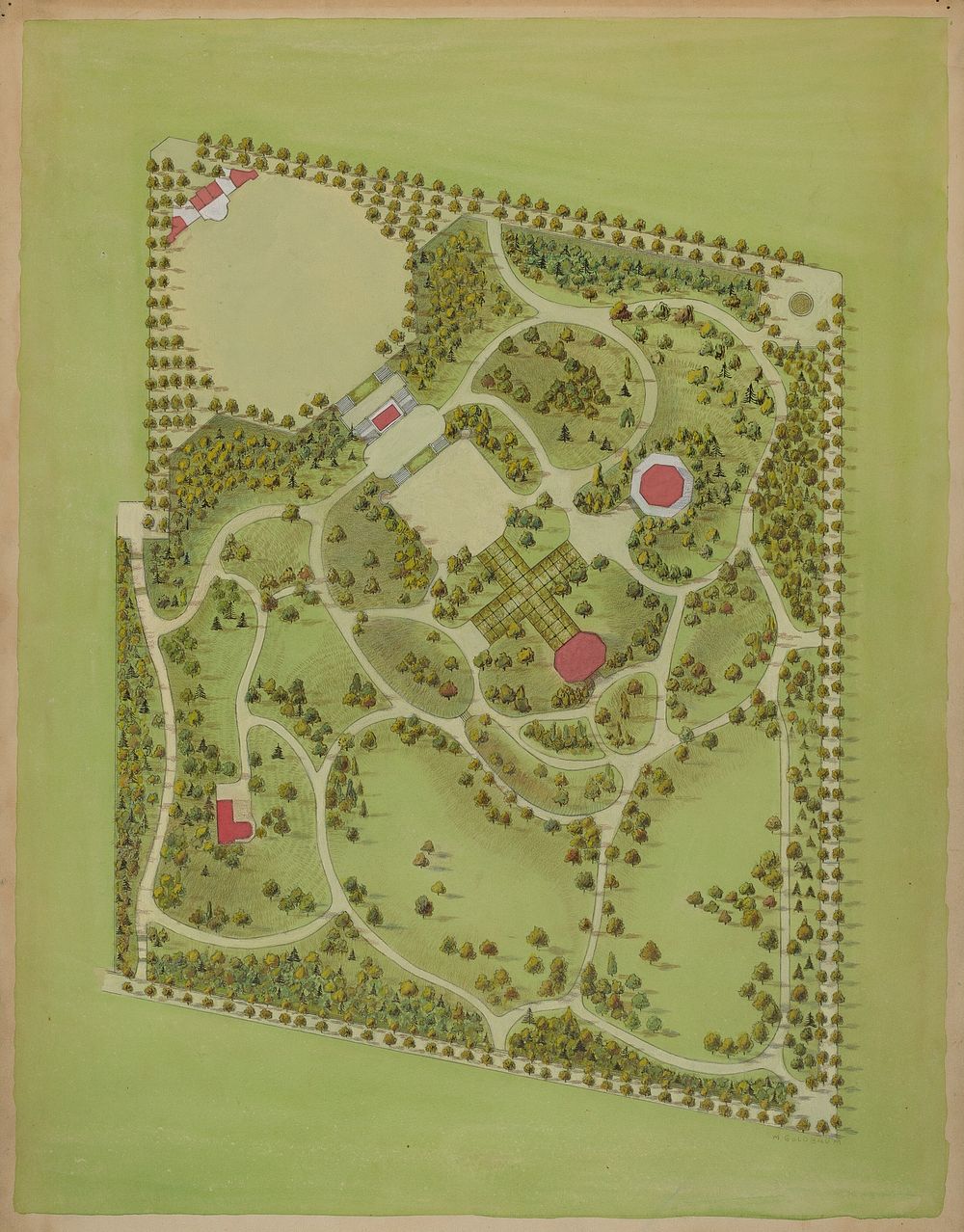 Washington Park (ca. 1936) by Meyer Goldbaum.  