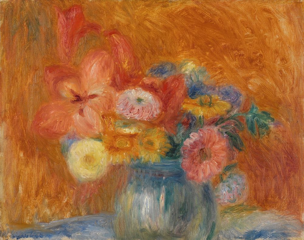 Green Bowl of Flowers (1916) painting in high resolution by William James Glackens.