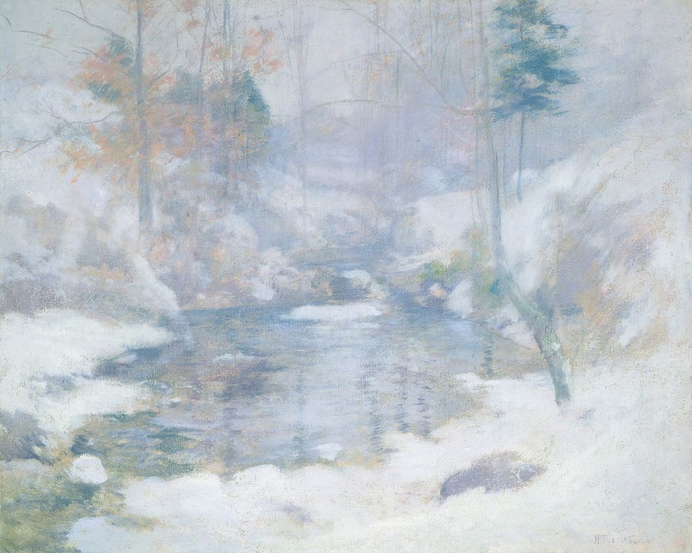 Winter Harmony (ca. 1890–1900) by John Henry Twachtman.  