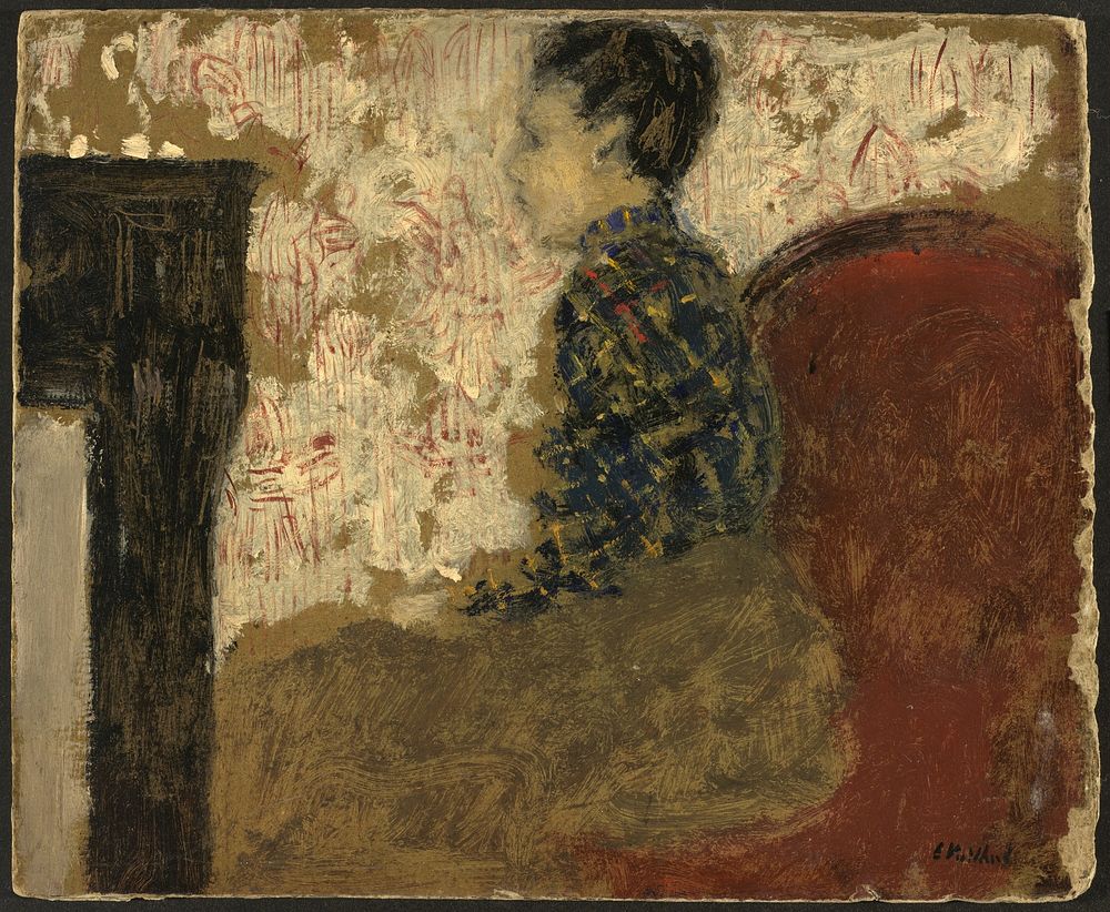 Woman Sitting by the Fireside (ca. 1894) by Edouard Vuillard.  