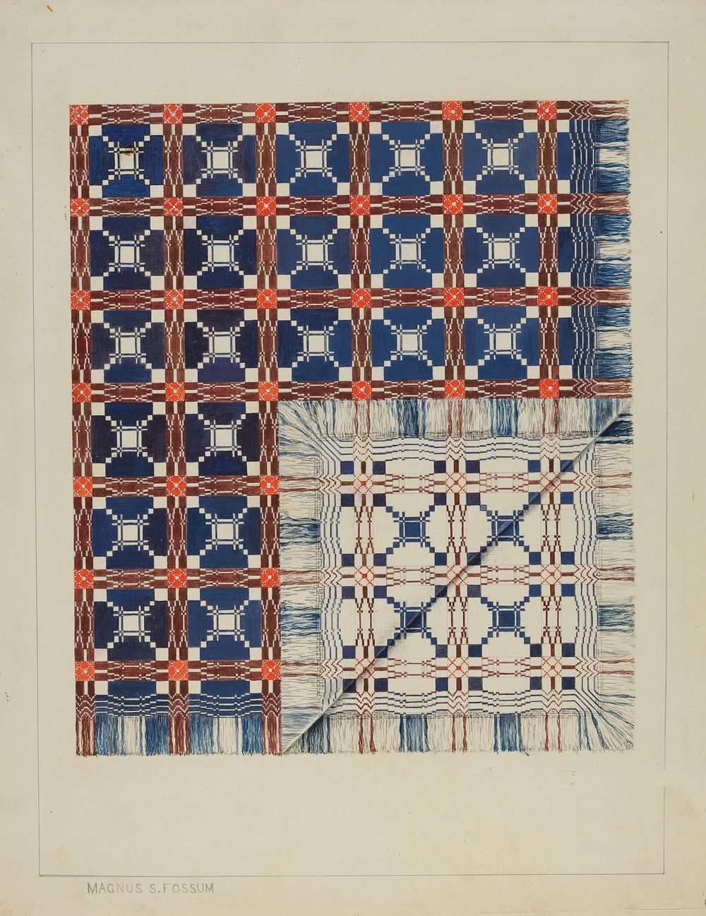 Woven Coverlet (c. 1937) by Magnus S. Fossum.  