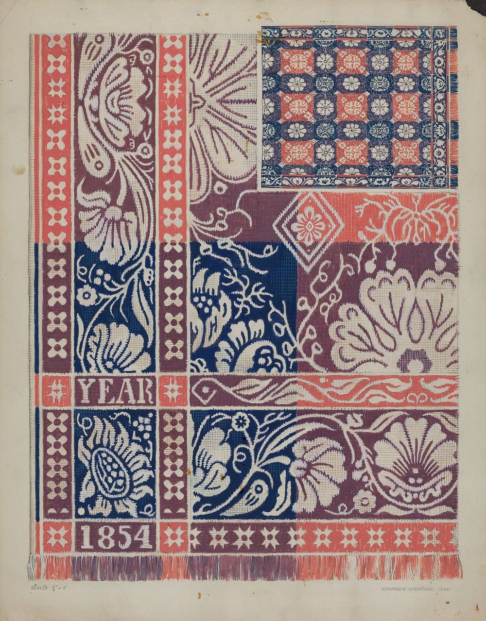 Woven Coverlet (1937) by Howard H. Sherman.  