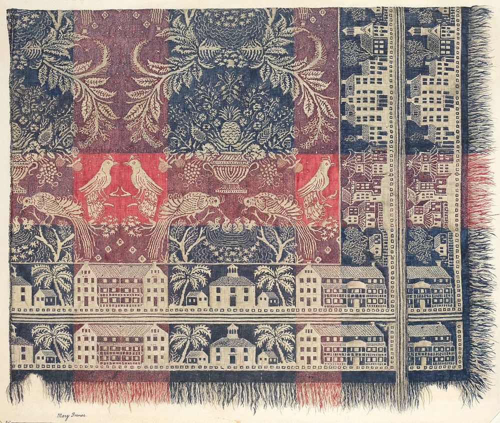 Woven Jacquard Coverlet (ca. 1939) by Mary Berner.  