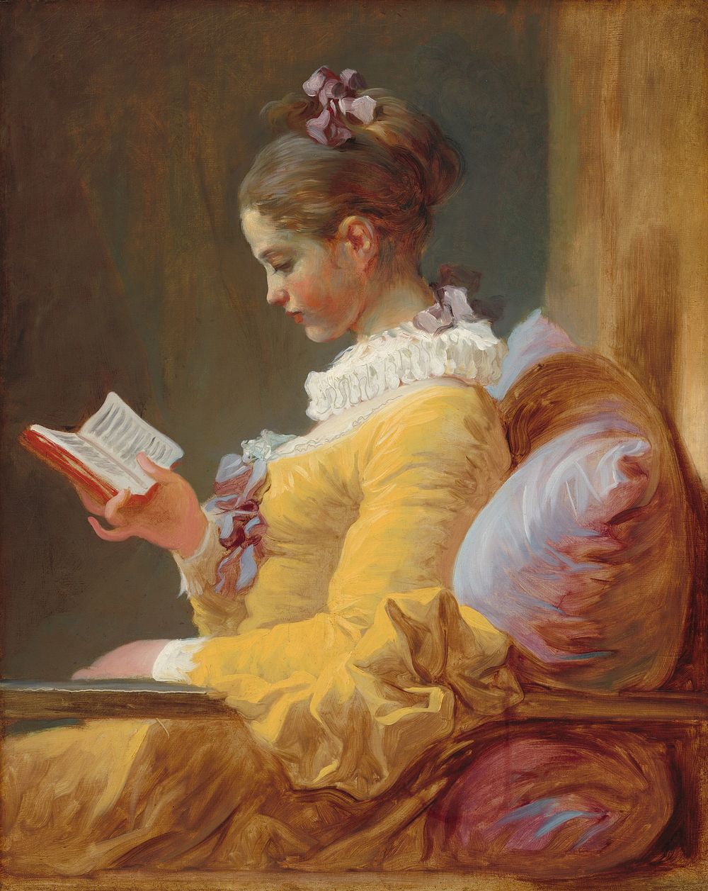 Young Girl Reading (ca. 1769) by Jean Honor&eacute; Fragonard.  