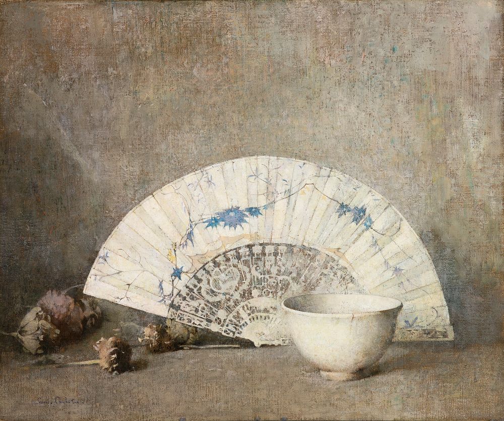 The Fan (c.1919) painting in high resolution by Emil Carlsen. 