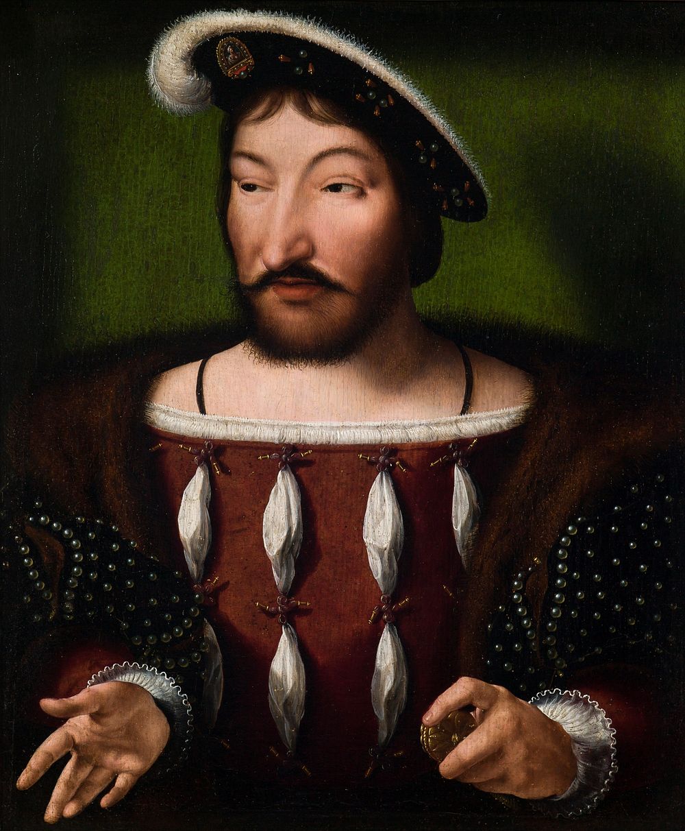 King Francis I of France (c.1538) painting in high resolution by after Joos van Cleve, Netherlandish, died 1540/41.  