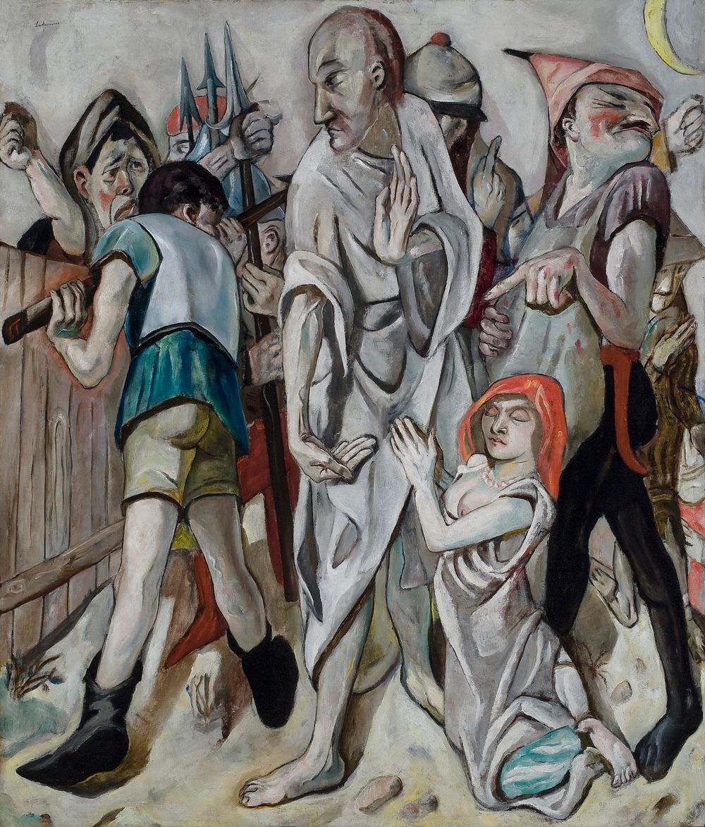 Christ and the Sinner (1917) painting in high resolution by Max Beckmann. 